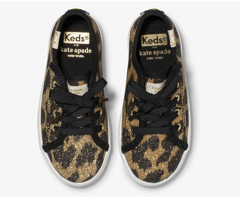 Kids Keds Sneakers - Kate Spade new york Kickstart Jr. Glitter Leopard - Leopard - 7401-VHMLW